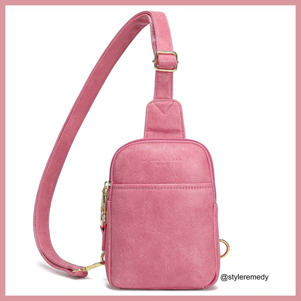 Anti Theft Crossbody Bag, Lightweight RFID Sling, Faux Leather